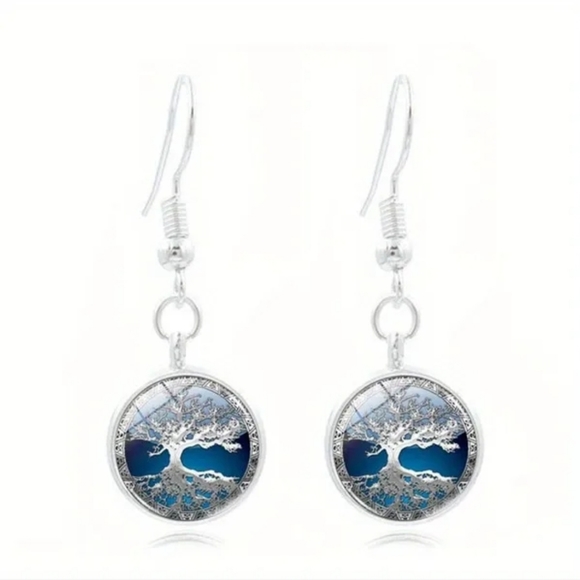 Retro Celtic Tree of Life Gem Necklace, Earrings & Bracelet Set - Picture 4 of 4